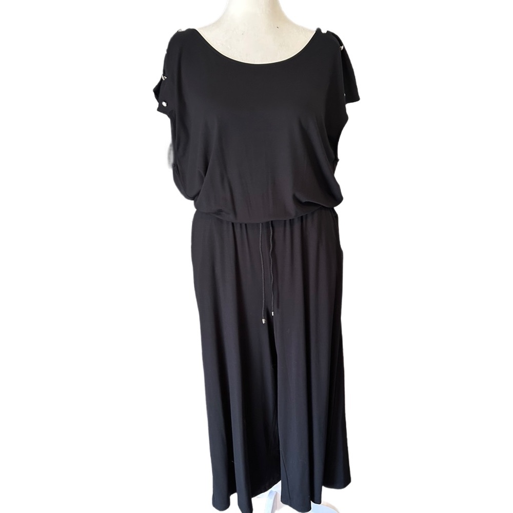 Lauren Ralph Lauren Button Detail Cropped Knit Jumpsuit – Black, XL (NWT)